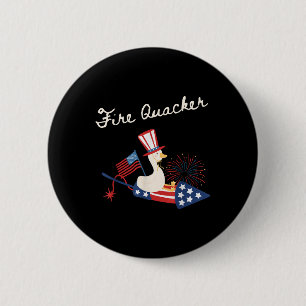 Badge Rond 5 Cm Canard pétarade du 4 juillet patriotique quatrième