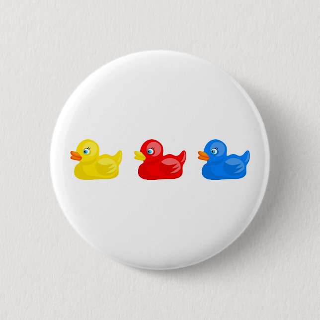 Badge Rond 5 Cm Canards en caoutchouc (Devant)