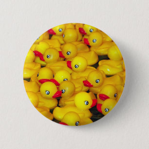 Badge Rond 5 Cm Canards en caoutchouc jaune mignon