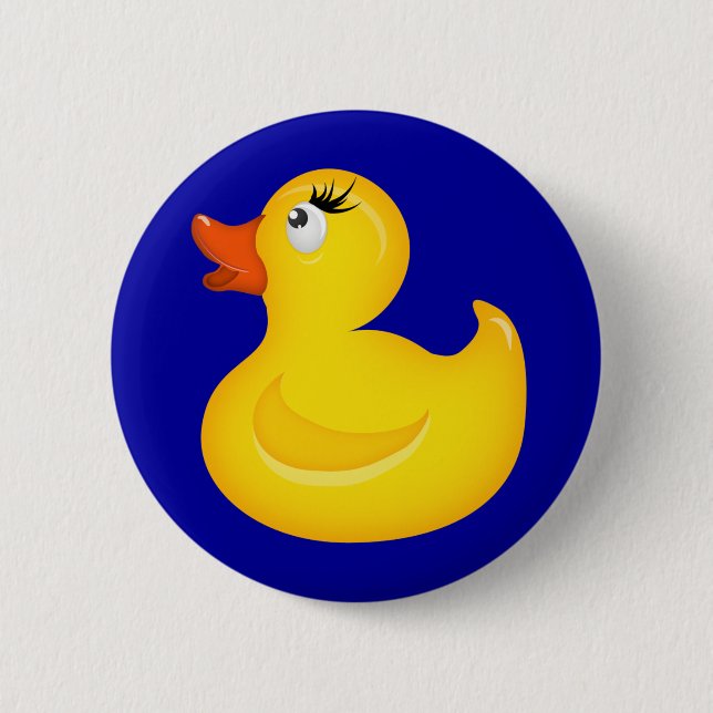 Badge Rond 5 Cm Canards jaunes en caoutchouc (Devant)