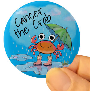 Badge Rond 5 Cm cancer Crab zodiac constellation étoile