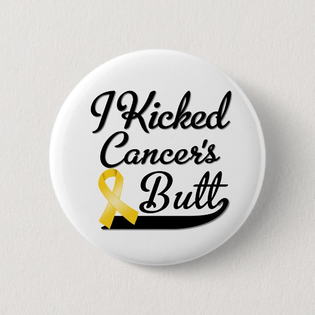 Badge Rond 5 Cm Cancer de l'enfance J'ai frappé Butt (Devant)