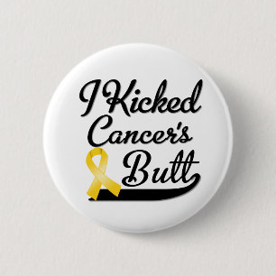 Badge Rond 5 Cm Cancer de l'enfance J'ai frappé Butt