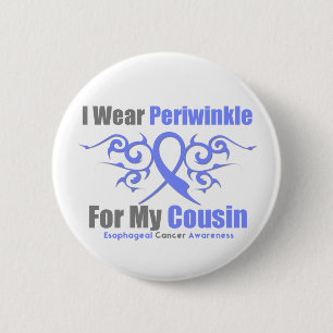 Badge Rond 5 Cm Cancer de l'oesophage Périwinkle Ruban Cousin