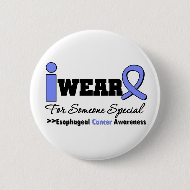 Badge Rond 5 Cm Cancer de l'oesophage Périwinkle Ruban spécial (Devant)