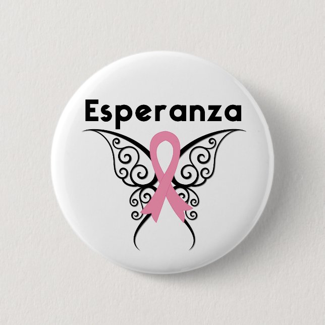Badge Rond 5 Cm Cancer de Mama - Esperanza (Devant)