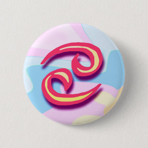 Badge Rond 5 Cm Cancer de signe de zodiaque