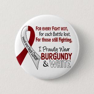 Badge Rond 5 Cm Cancer de tête et de cou je porte fièrement le