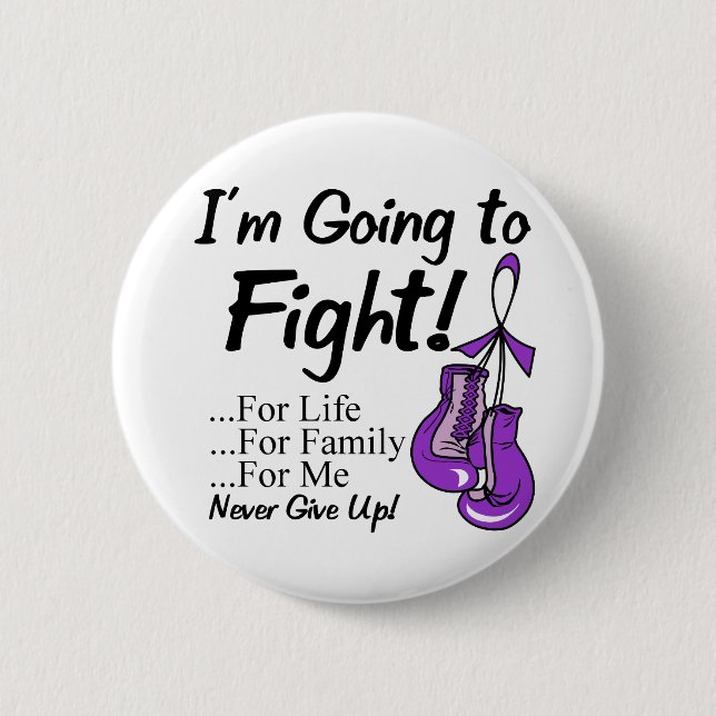 Badge Rond 5 Cm Cancer du pancréas Je vais combattre. (Devant)