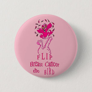Badge Rond 5 Cm Cancer du sein de secousse l'oiseau