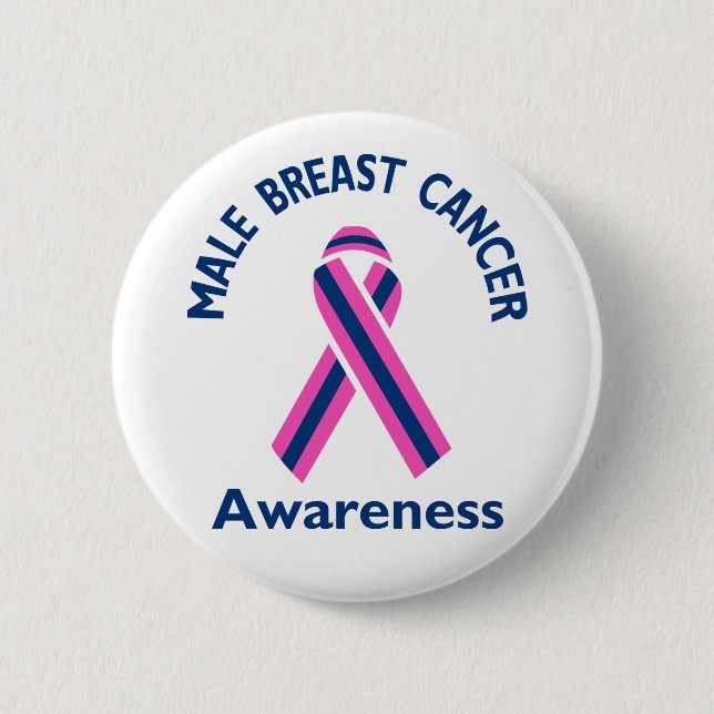 Badge Rond 5 Cm Cancer du sein masculin (Devant)