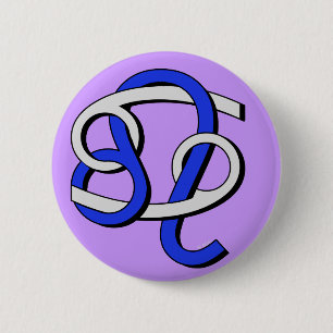 Badge Rond 5 Cm Cancer et Lion GyB