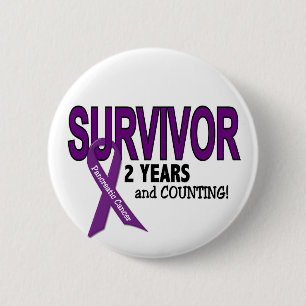 Badge Rond 5 Cm Cancer pancréatique SURVIVANT de 2 ANS