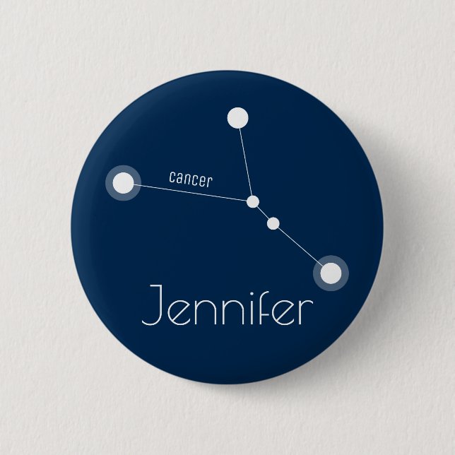 Badge Rond 5 Cm Cancer personnalisé Constellation zodiaque (Devant)