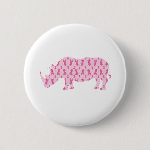 Badge Rond 5 Cm Cancer-Ruban-Rhino