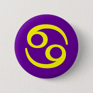 BADGE ROND 5 CM CANCER, SIGNE ZODIATIQUE