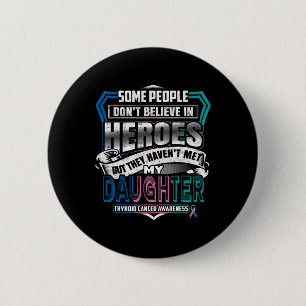 Badge Rond 5 Cm Cancer Warrier Je Porte Du Rose Bleu Turquoise Pou