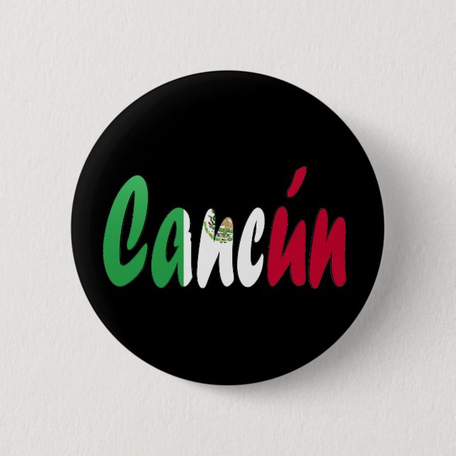 Badge Rond 5 Cm Cancun, Mexique (Devant)
