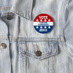 Badge Rond 5 Cm Candidat à l'élection personnalisée
