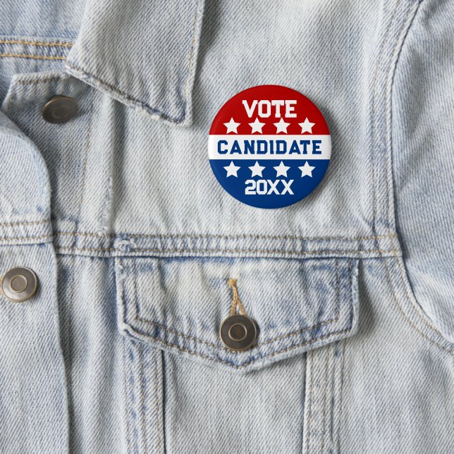 Badge Rond 5 Cm Candidat à l'élection personnalisée (En situation)