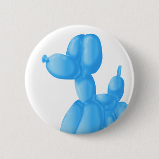 Badge Rond 5 Cm Caniche bleu