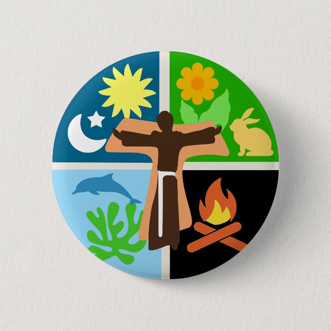 Badge Rond 5 Cm Canticle of Creation Pin Small (Devant)