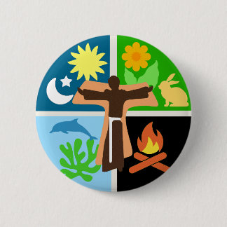 Badge Rond 5 Cm Cantique de la Création Épinglette Grande