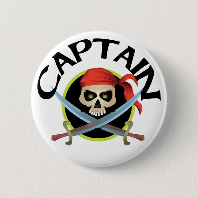 Badge Rond 5 Cm capitaine 3D (Devant)