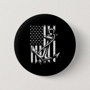 Badge Rond 5 Cm Capitaine Bateau Marin Ancre Vintage Nautilus Voil