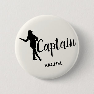 Badge Rond 5 Cm Capitaine chic Personalized d'équipe