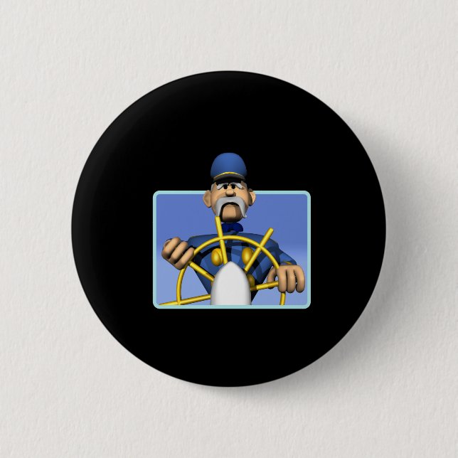 Badge Rond 5 Cm Capitaine de la marine marchande (Devant)