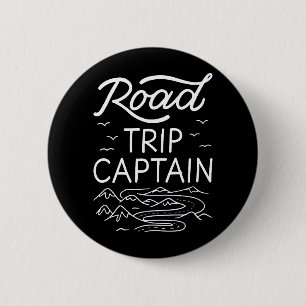 Badge Rond 5 Cm Capitaine de road trip I - Pilote de VR Vacances C