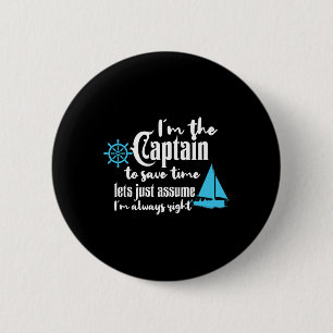 Badge Rond 5 Cm Capitaine du bateau Chaparral Boats
