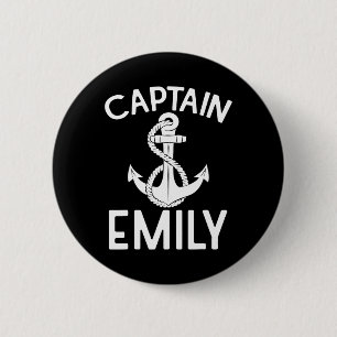 Badge Rond 5 Cm Capitaine Emily Bateau à voile Bateau Yacht