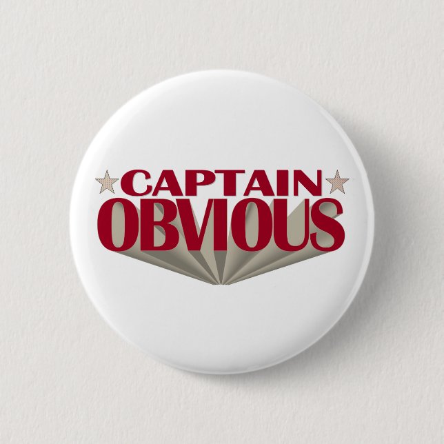 Badge Rond 5 Cm Capitaine Obvious (Devant)