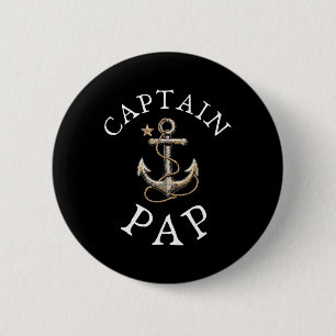 Badge Rond 5 Cm Capitaine Pap Bateau Voile Navigation Ancre Vintag