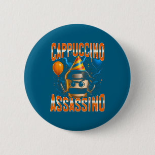Badge Rond 5 Cm Cappuccino Ino Anniversaire Cerveau Pourri Italien