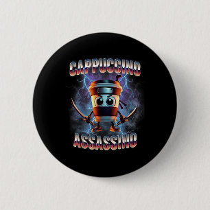 Badge Rond 5 Cm Cappuccino Ino Brainrot Italien mème