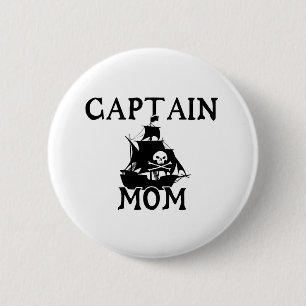 Badge Rond 5 Cm Captain Mom Sm Round Button