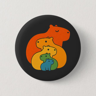 Badge Rond 5 Cm Capybaras arc-en-ciel