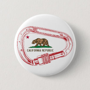 Badge Rond 5 Cm Carabiner d'Escalade californienne