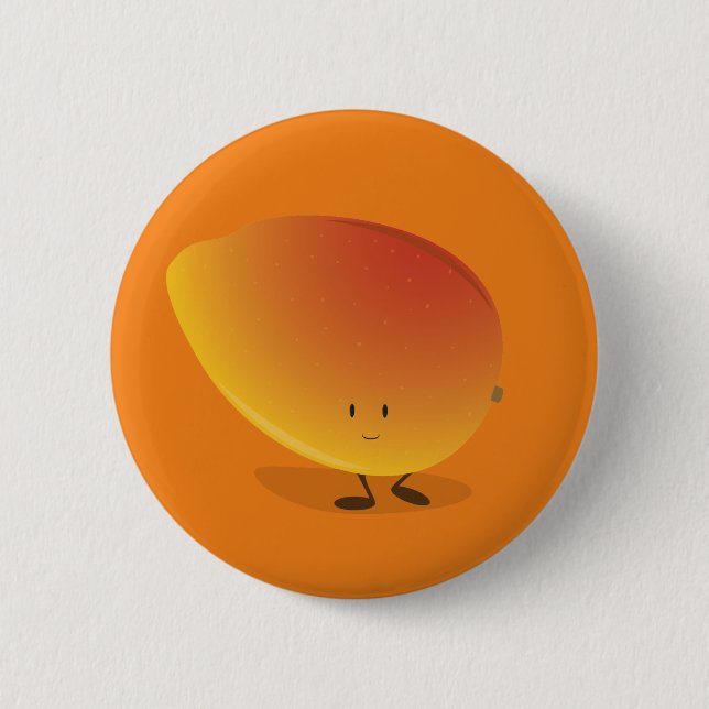 Badge Rond 5 Cm Caractère de sourire de mangue (Devant)