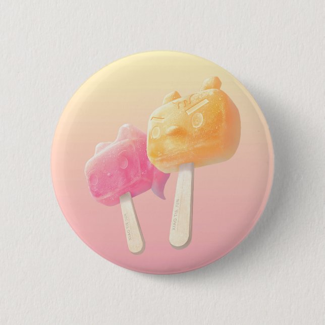 Badge Rond 5 Cm Caractère Popsicles (Devant)