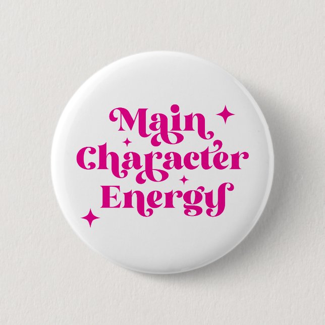 Badge Rond 5 Cm Caractère principal Énergie rose (Devant)