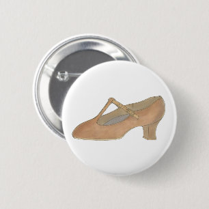 Badge Rond 5 Cm Caractère Tan T-Strap Danse Chaussure Anniversaire