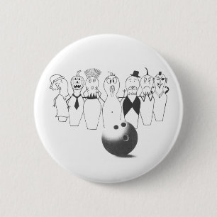Badge Rond 5 Cm Caractères amusants de quilles.