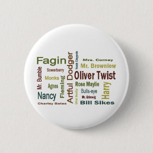 Badge Rond 5 Cm Caractères d'Oliver Twist