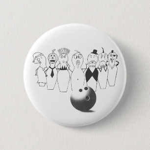 Badge Rond 5 Cm Caractères drôles de goupille de bowling