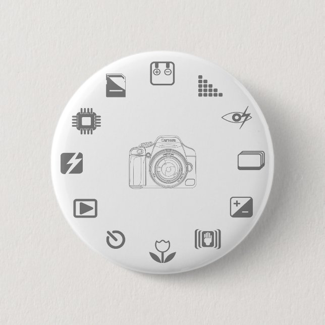 Badge Rond 5 Cm Caractéristique de DSLR (Devant)