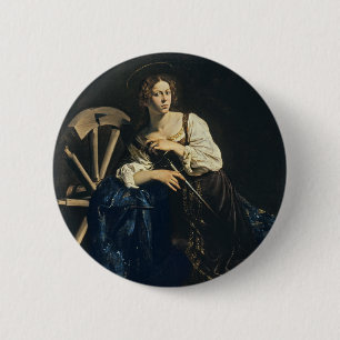Badge Rond 5 Cm Caravaggio - Sainte Catherine D'Alexandrie